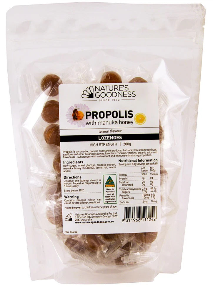 Nature's Goodness Propolis Candies Honey & Lemon
