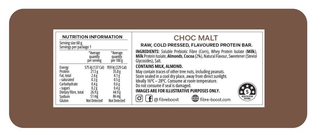 Fibre Boost Choc Malt Protein Bar