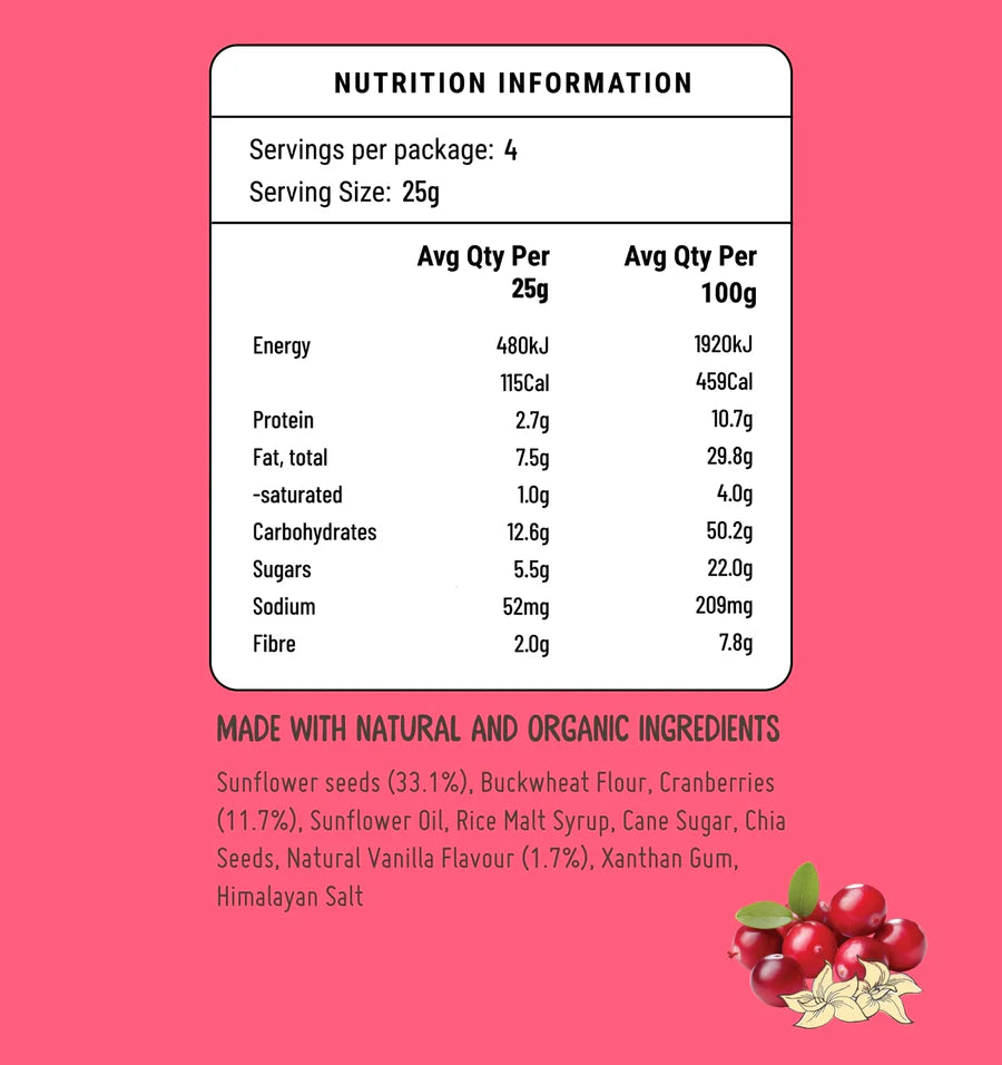 Fod Bods Nibbles Cranberry & Vanilla