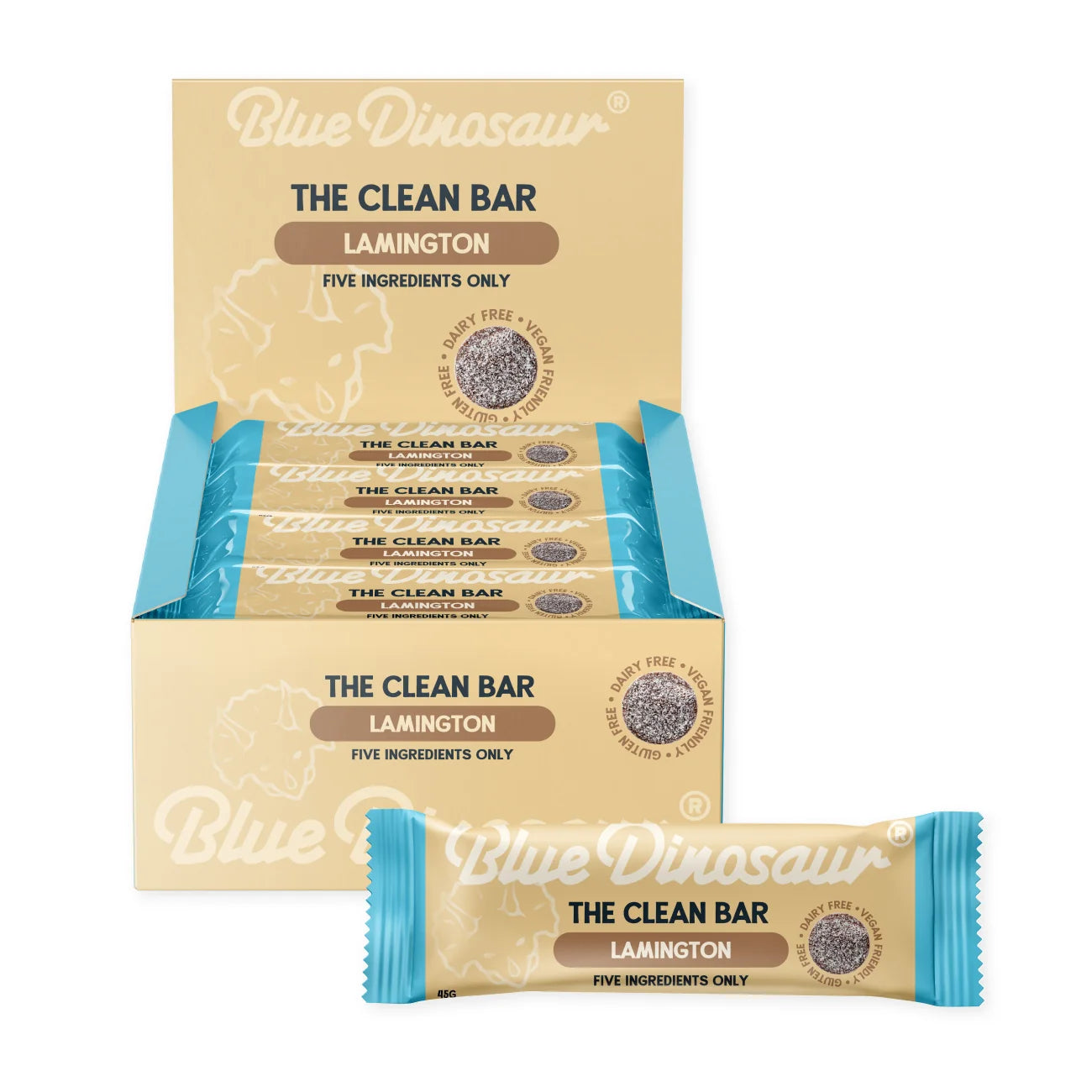 Blue Dinosaur Hand-Baked Bar Lamington