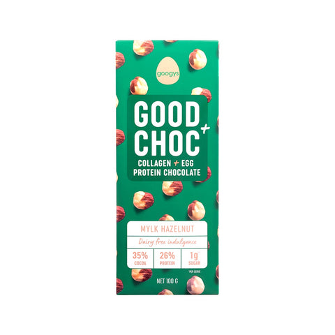 Googys Good + Choc Collagen + Egg Protein Chocolate Mylk Hazelnut Googys Good + Choc Collagen + Egg Protein Chocolate Mylk Hazelnut