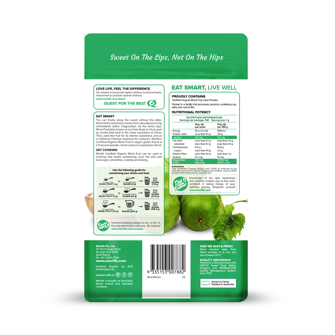 Morlife Monk Fruit Certified Organic Powder