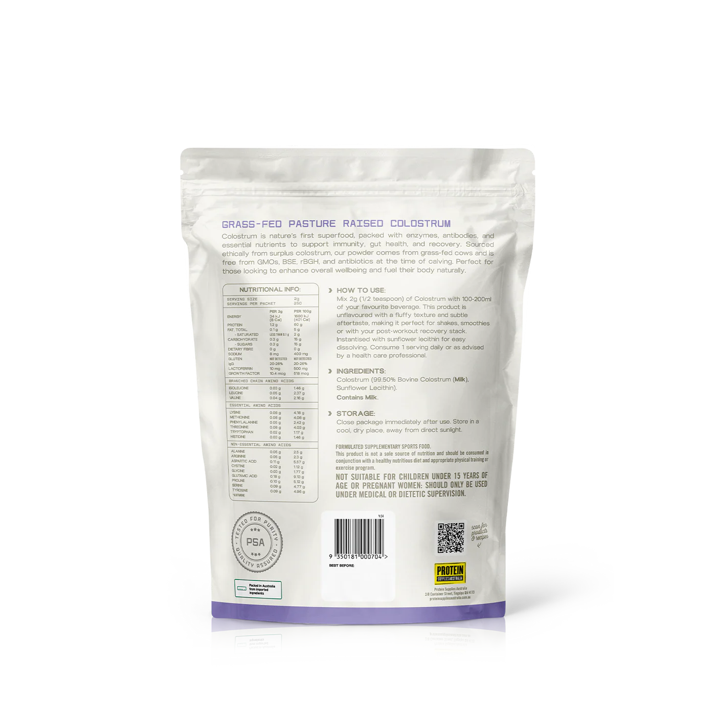 Protein Supplies Aust. Colostrum (Grass Fed) Pure