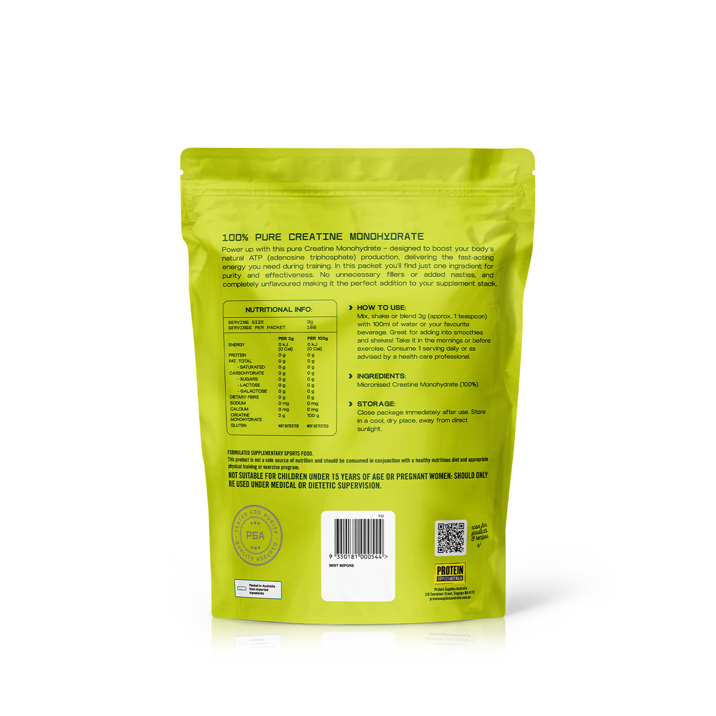 Protein Supplies Aust. Creatine (Monohydrate) Pure