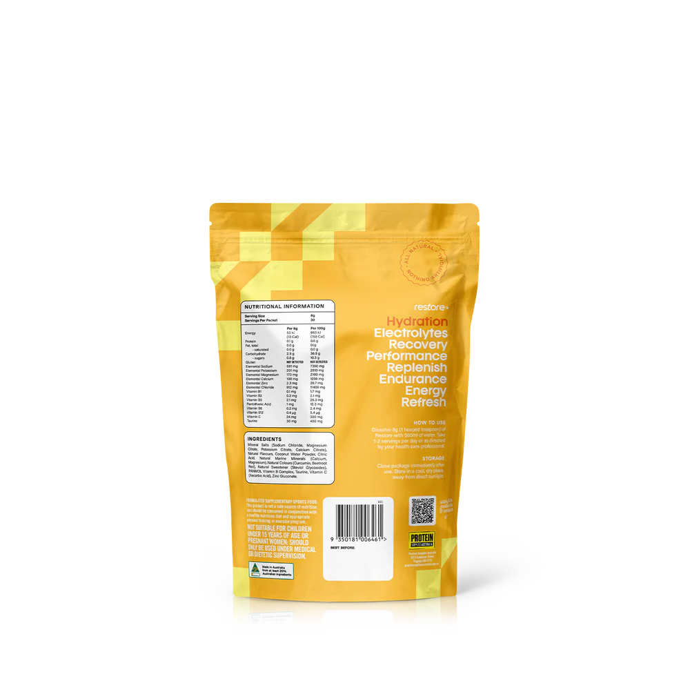 Protein Supplies Aust. Restore Electrolyte Drink Mix Tropical Twist