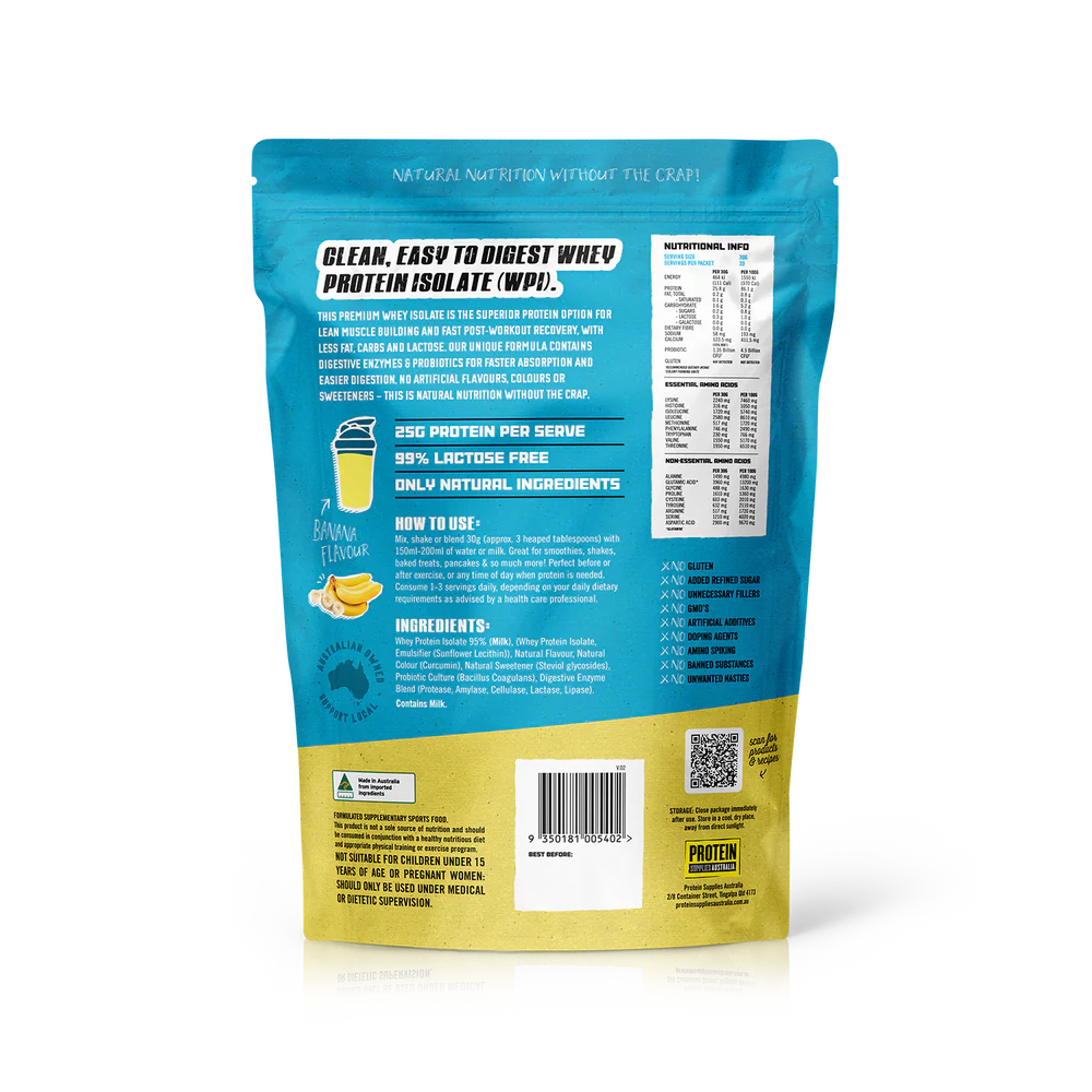 Protein Supplies Aust. WPI (Whey Protein Isolate) Banana