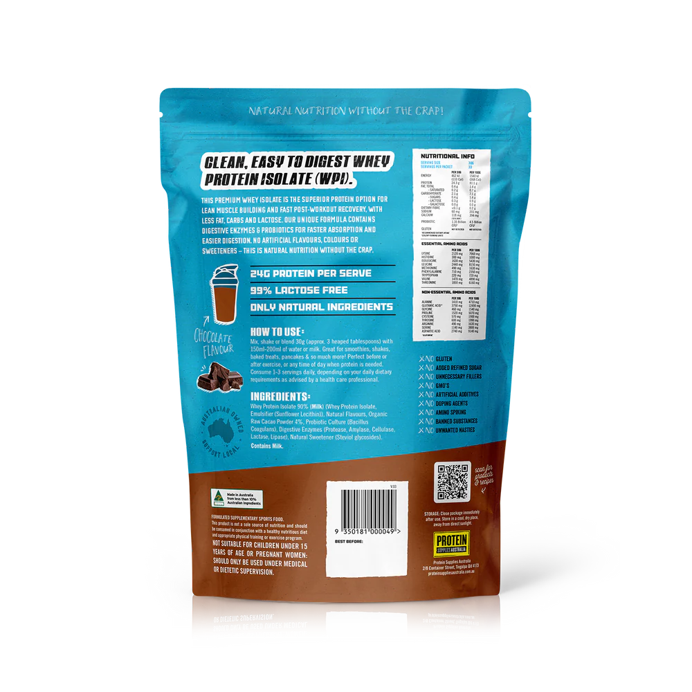 Protein Supplies Aust. WPI (Whey Protein Isolate) Chocolate