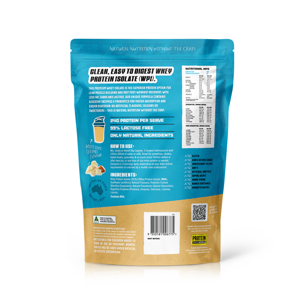 Protein Supplies Aust. WPI (Whey Protein Isolate) White Choc Caramel