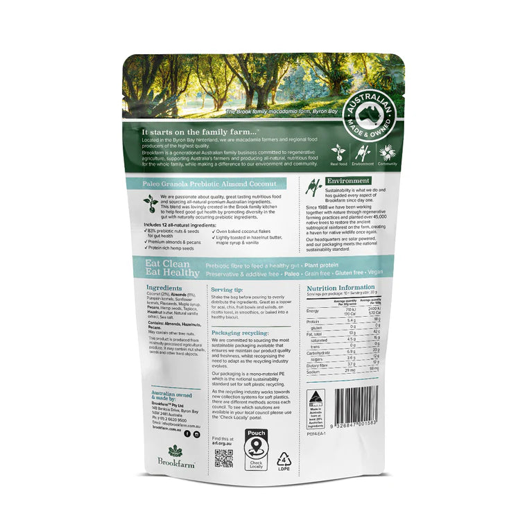 Brookfarm Prebiotic Paleo Granola Coconut & Almond