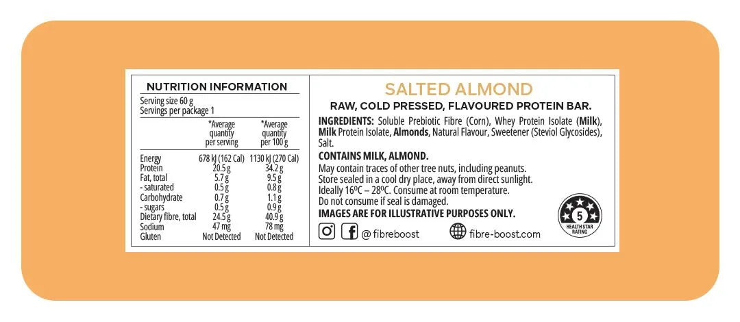 Fibre Boost Salted Almond Protein Bar