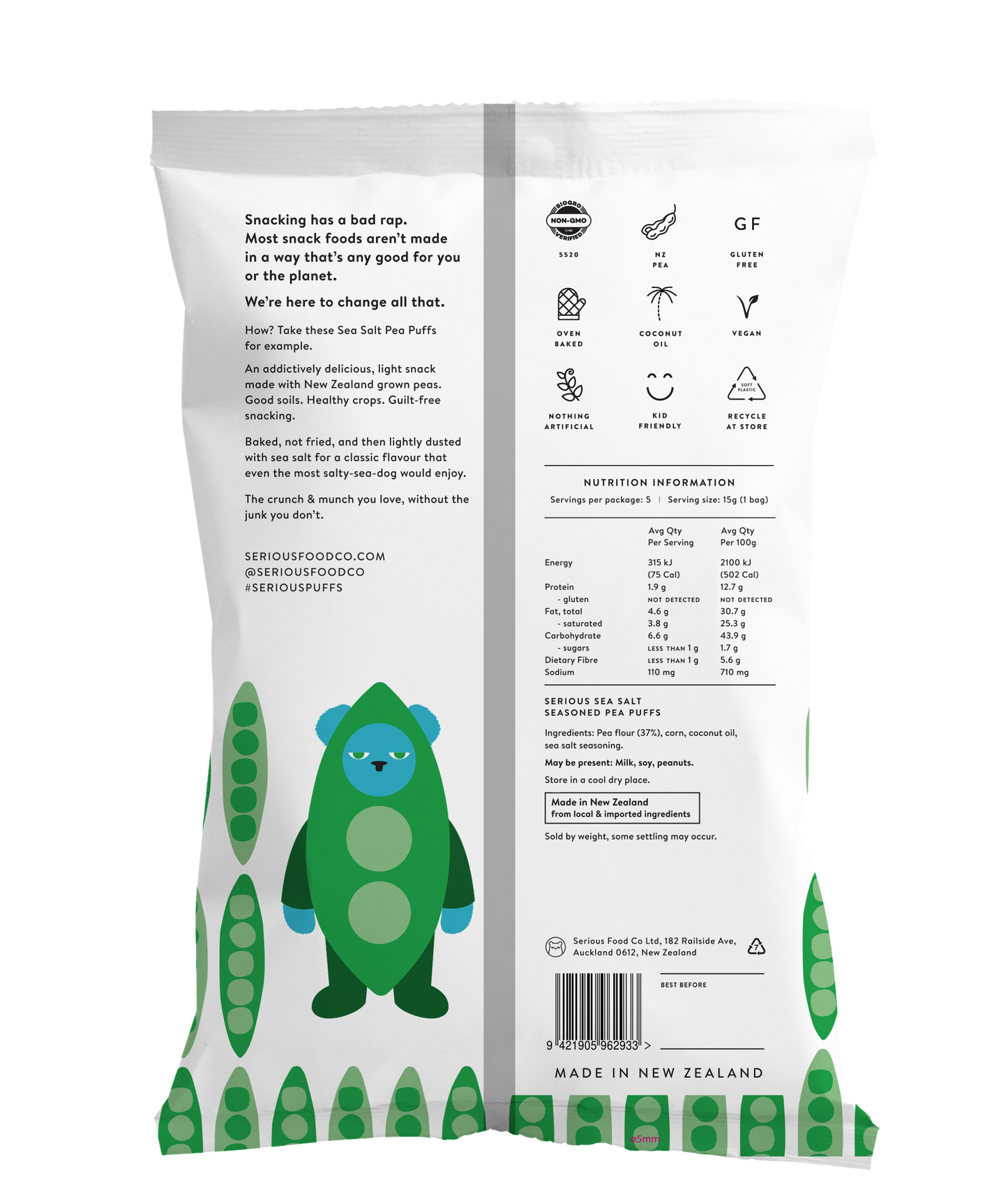 Serious Pea Puffs (Sea Salt)