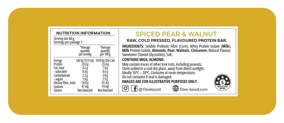 Fibre Boost Spiced Pear & Walnut Protein Bar