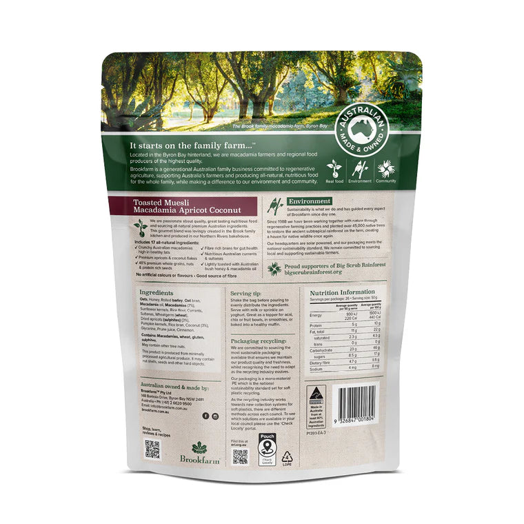 Brookfarm Toasted Apricot Coconut Macadamia Muesli