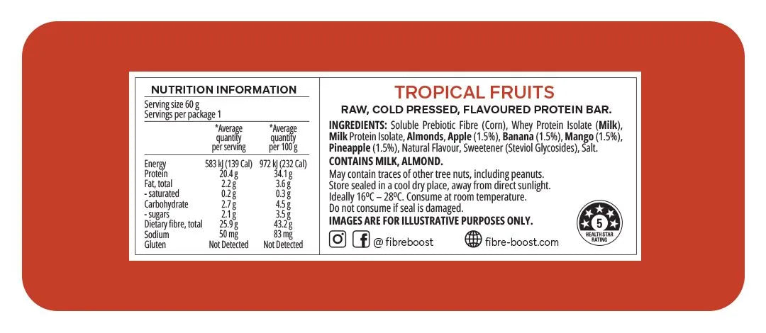Fibre Boost Tropical Fruits Protein Bar