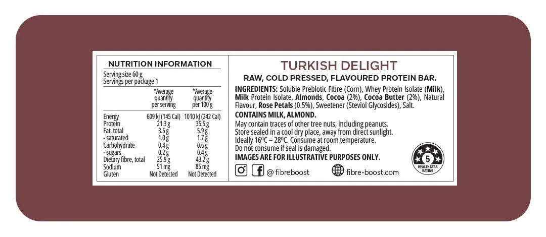 Fibre Boost Turkish Delight Protein Bar