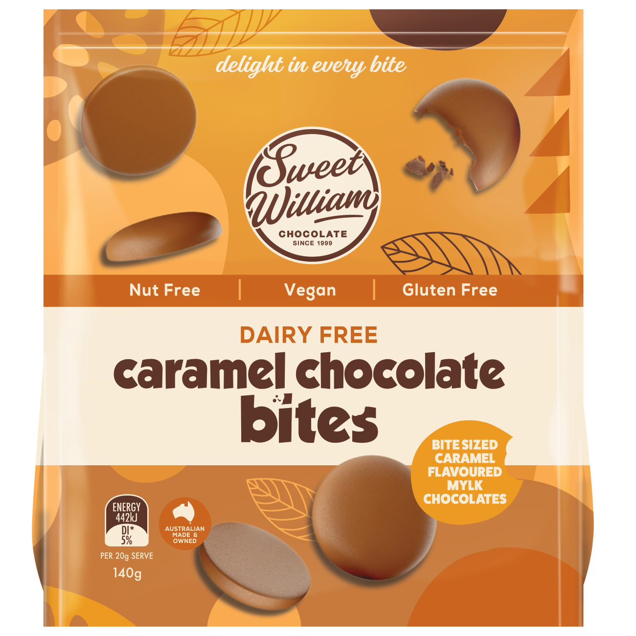 Sweet William Dairy Free Caramel Chocolate Bites