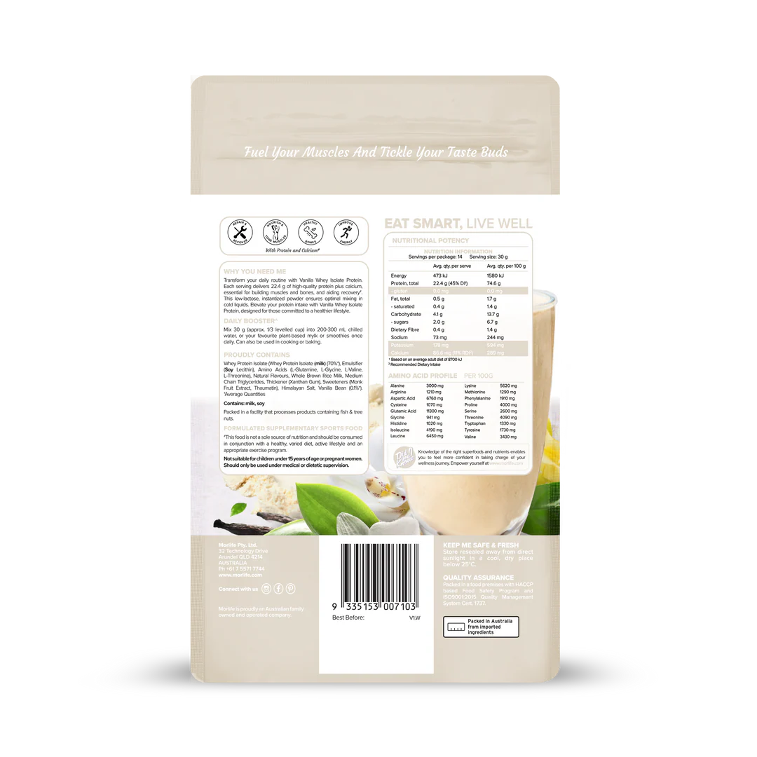 Morlife Whey Protein Isolate Vanilla