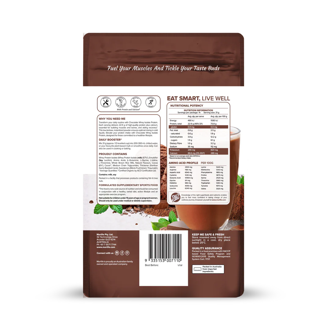Morlife Whey Protein Isolate Chocolate