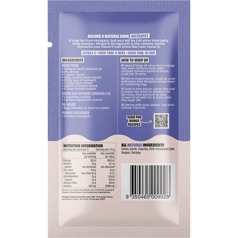 Mingle Natural Seasoning Blend Hearty Stroganoff