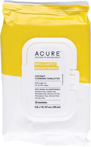 Acure Brightening Coconut Cleansing Towelettes Acure Brightening Coconut Cleansing Towelettes