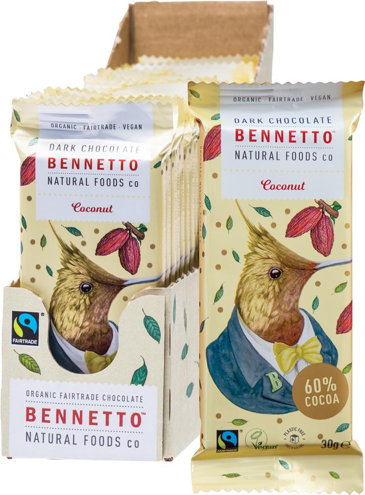 BENNETTO Organic Dark Chocolate Coconut
