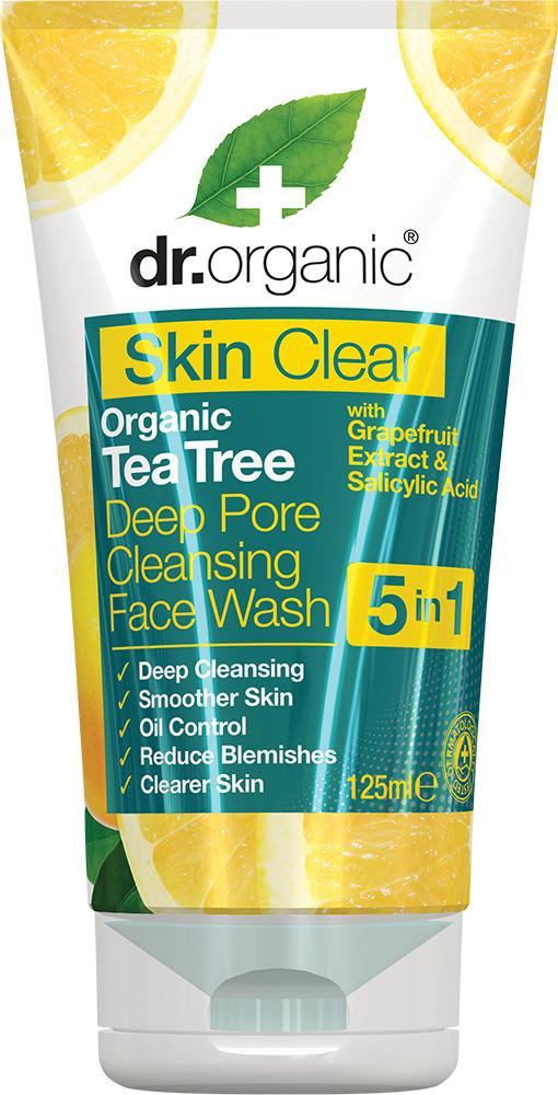 Dr Organic Deep Pore Cleansing Face Wash Skin Clear Tea Tree