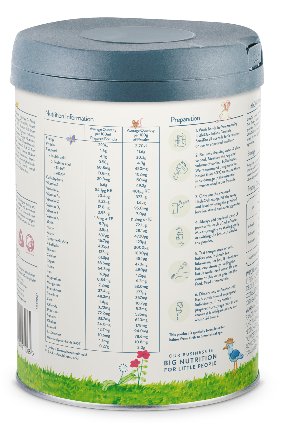 The Little Oak Company Natural Goat Milk Infant Formula Stage 1