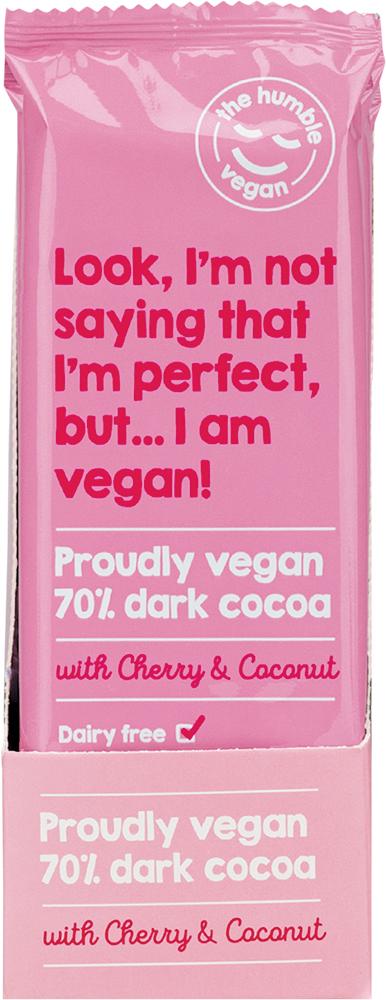 THE HUMBLE VEGAN 70% Dark Cocoa With Cherry & Coconut