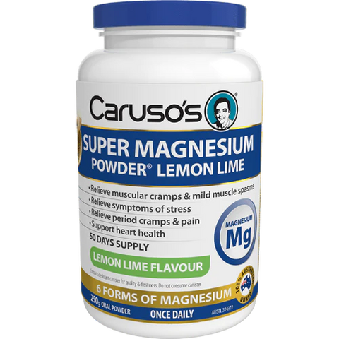Carusos Super Magnesium Powder Lemon Lime Carusos Super Magnesium Powder Lemon Lime