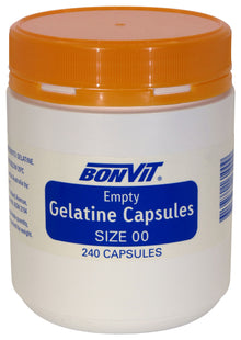 Bonvit Empty Gelatine Capsules 'OO' Size