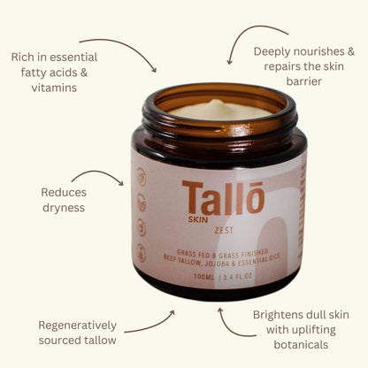 Tallo Skin Grass Fed Tallow – Zest