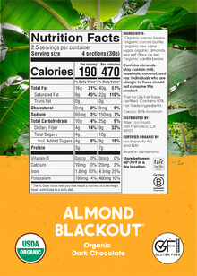 Alter Eco Organic Dark Almonds Blackout (85%) Chocolate