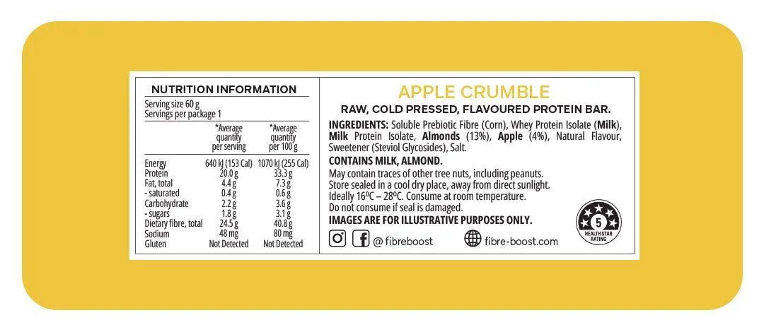 Fibre Boost Apple Crumble Protein Bar