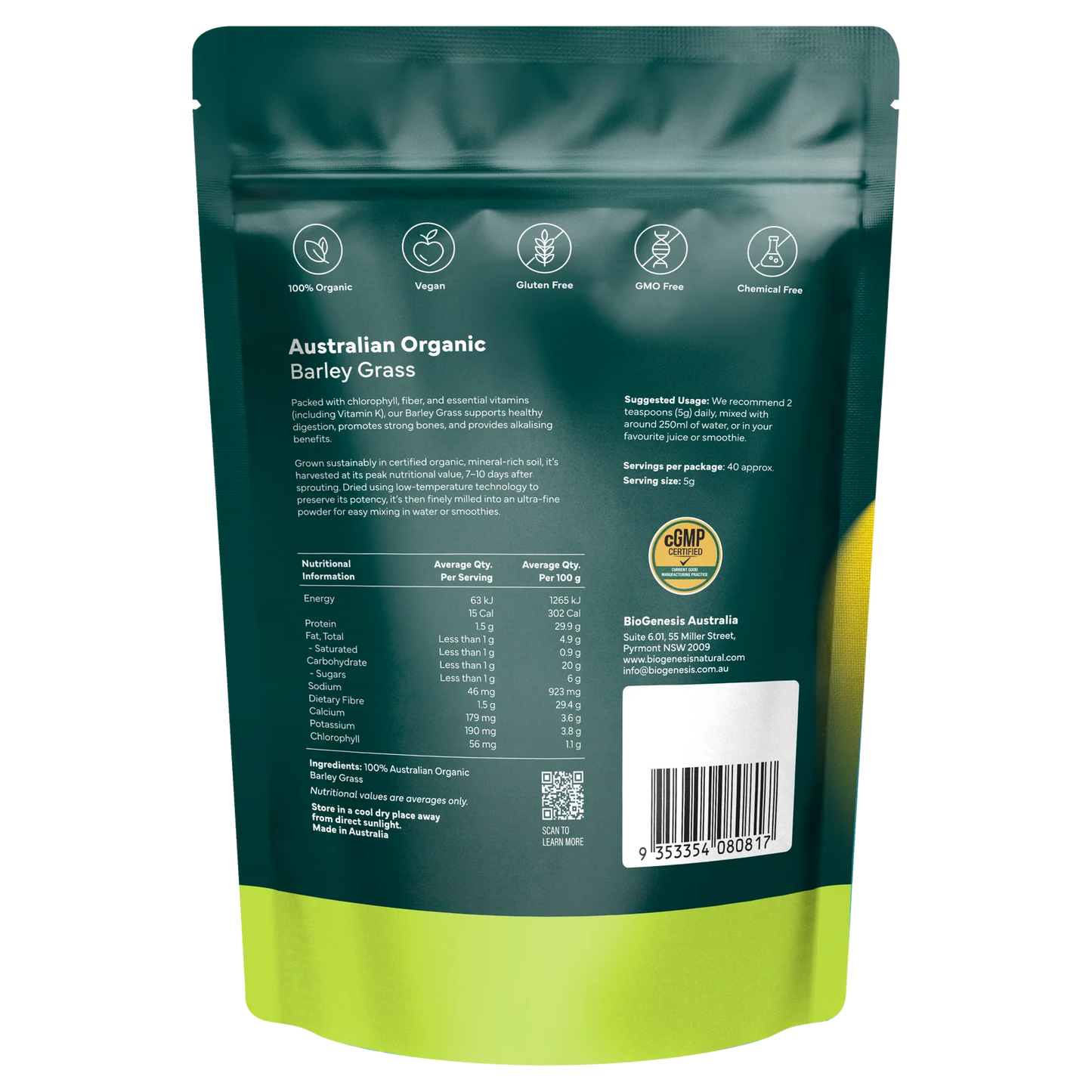 BioGenesis Organic Barley Grass