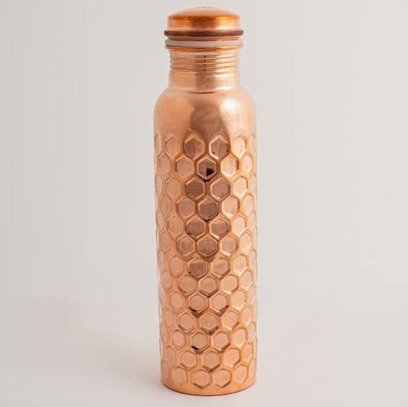 Goodly Gosh Copper Water Bottle Diamond Hammered (Charisma)