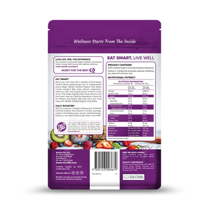Morlife Chia Seeds Black Certified Organic