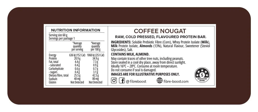 Fibre Boost Coffee Nougat Protein Bar