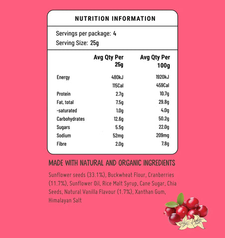 Fod Bods Nibbles Cranberry & Vanilla