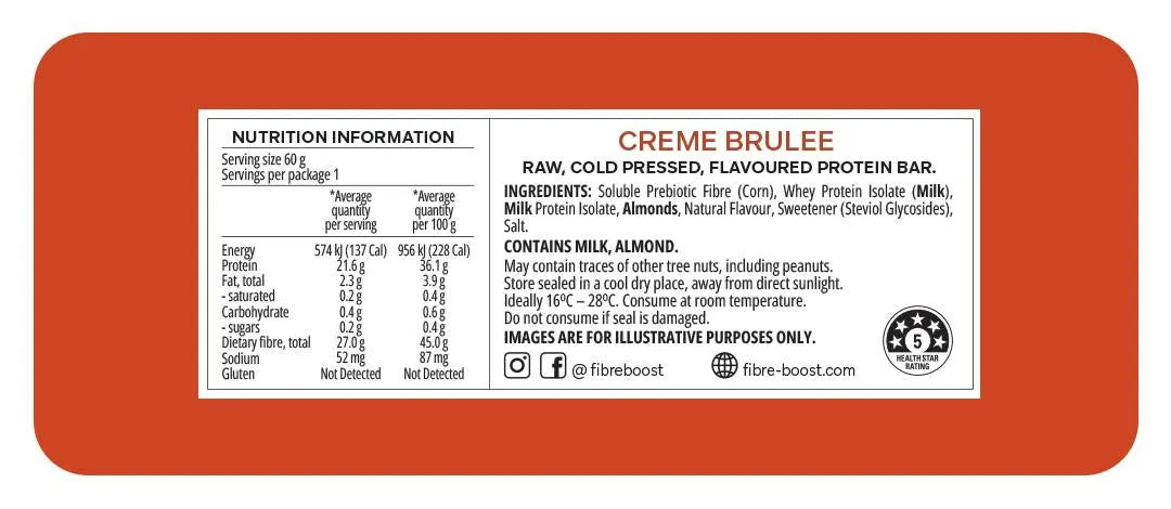 Fibre Boost Creme Brulee Protein Bar