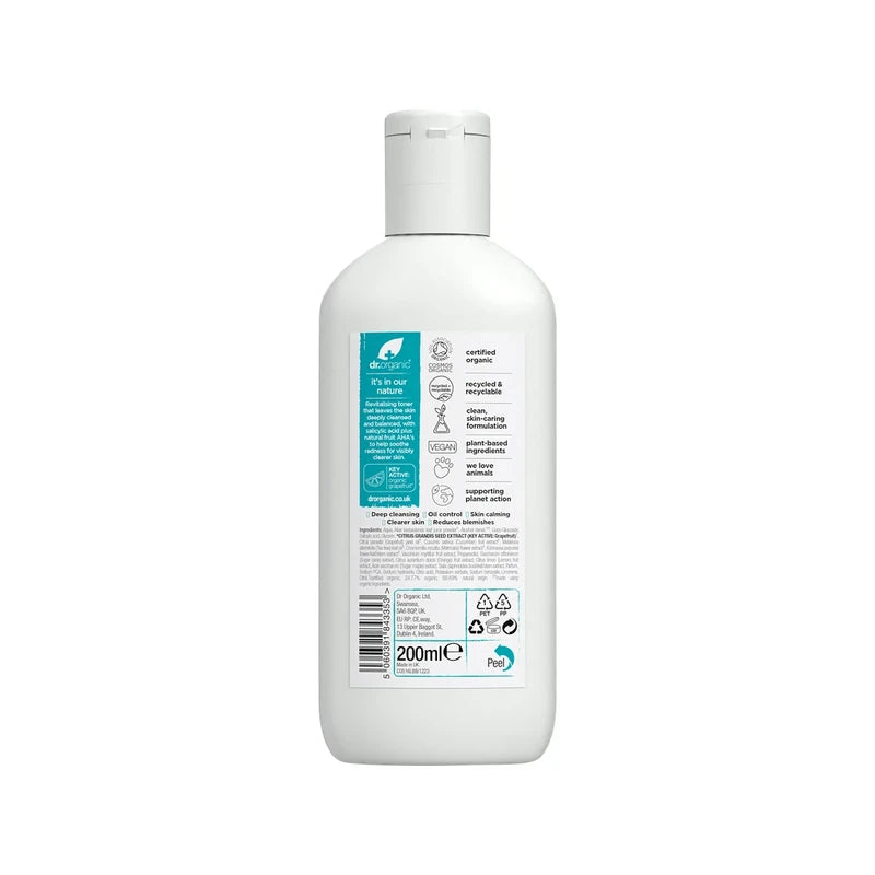 Dr Organic Purifying Toner Skin Clear Organic Tea Tree