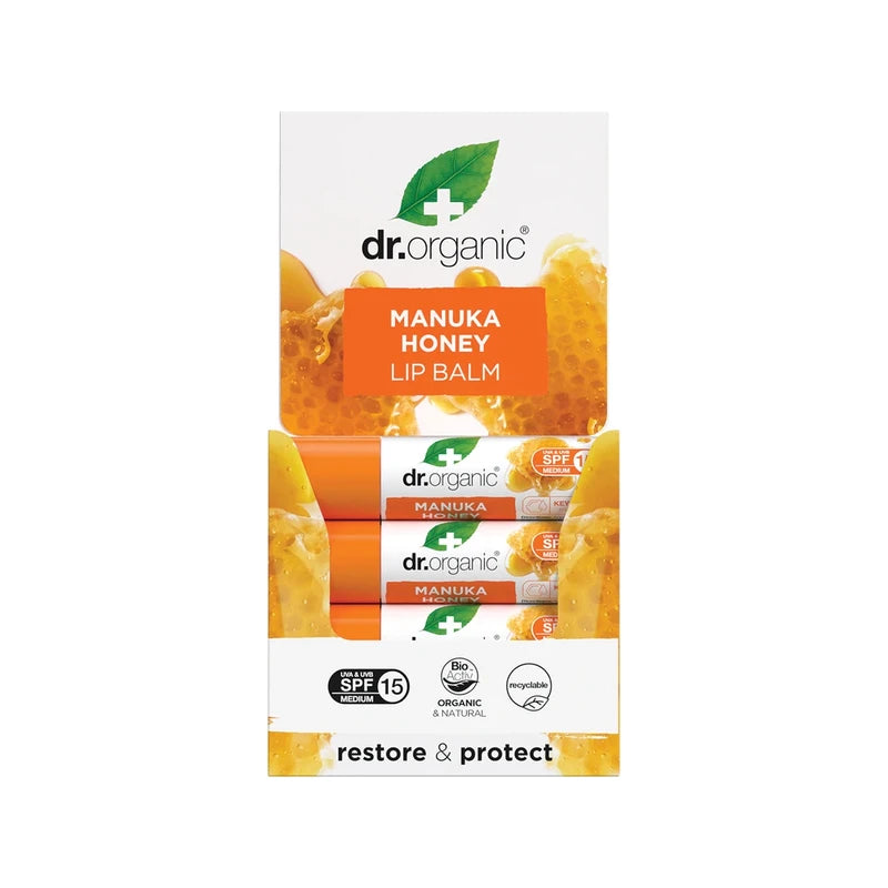Dr Organic Lip Balm SPF 15 Organic Manuka Honey