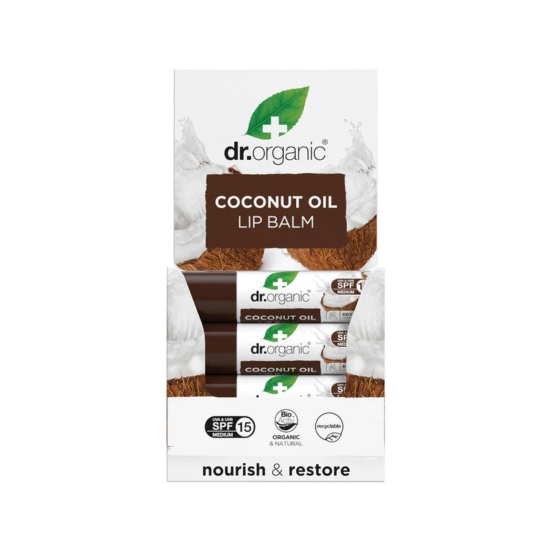 Dr Organic Lip Balm SPF 15 Organic Virgin Coconut Oil