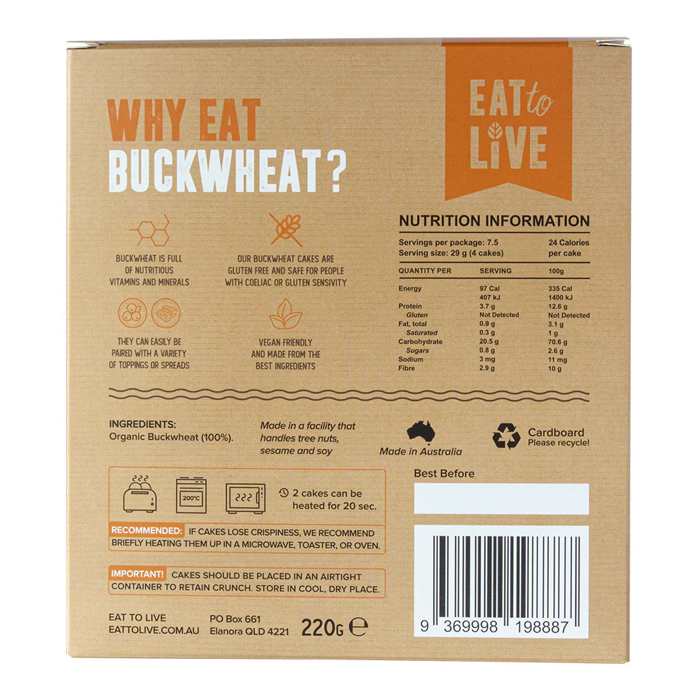 Eat To Live Buckwheat Cakes No Added Salt