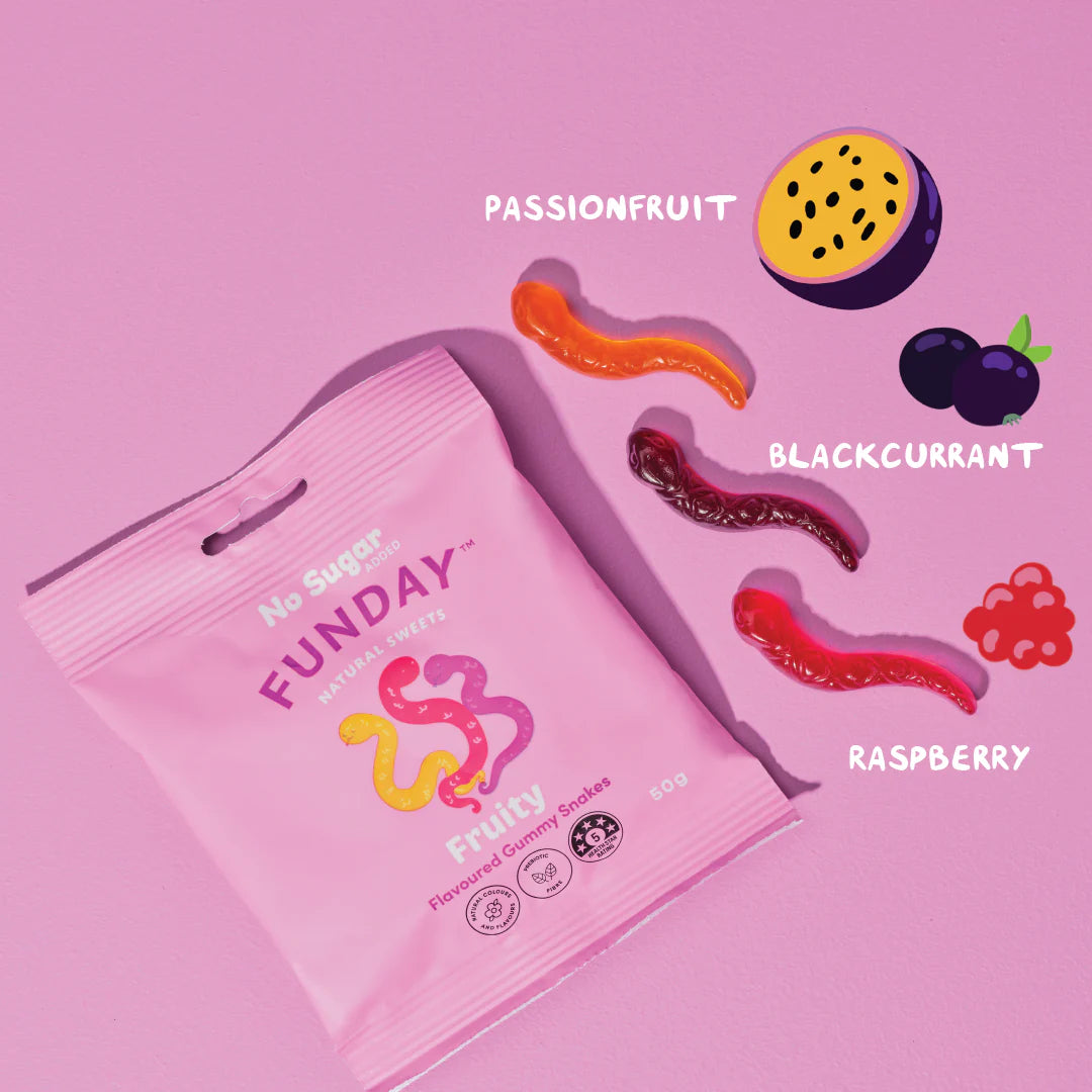 Funday Natural Sweet Fruity Gummy Snakes