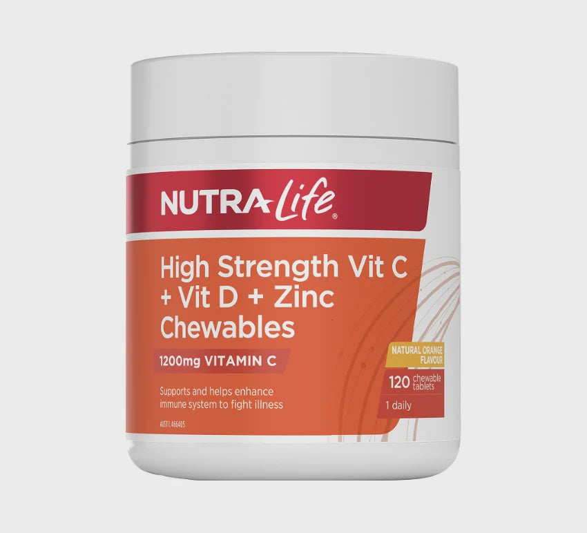 NutraLife High Strength Vit C + Vti D + Zinc Chewables