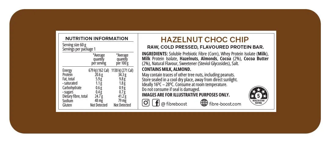 Fibre Boost Hazelnut Choc Chip Protein Bar