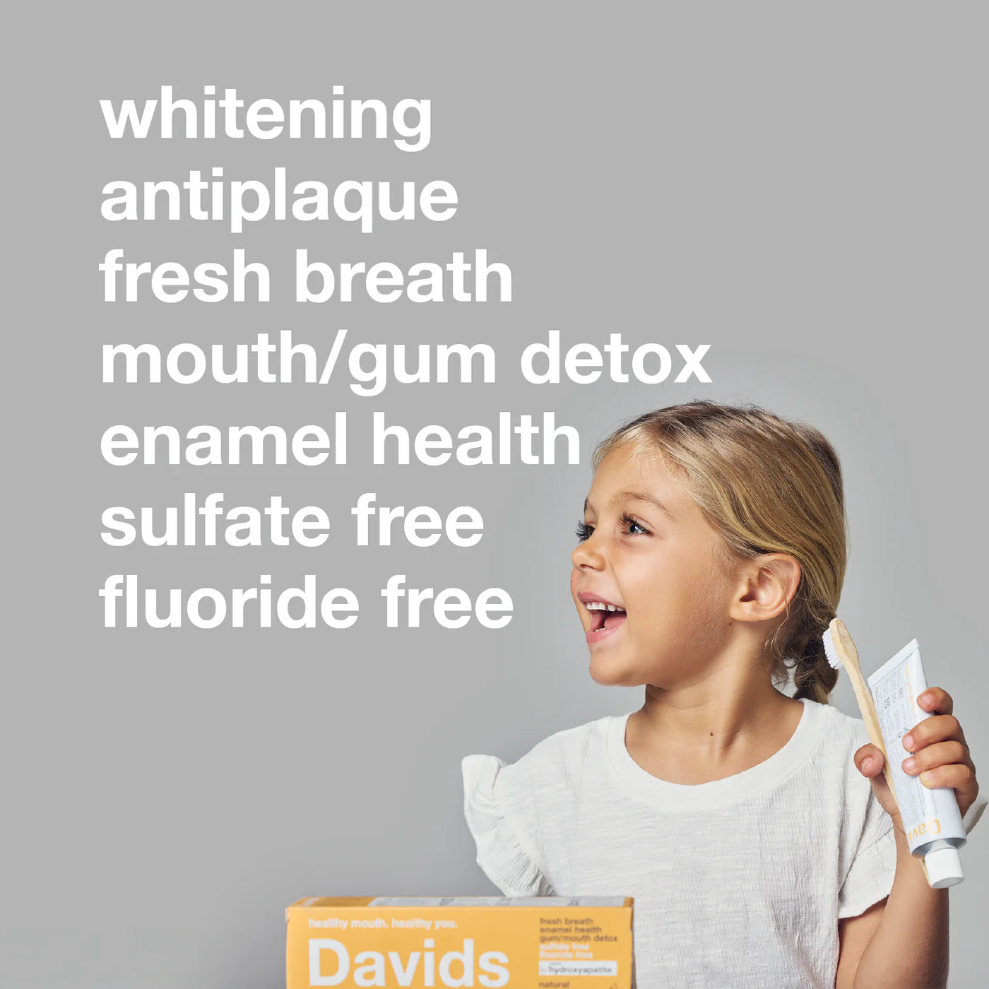 Davids Whitening + Antiplaque Toothpaste (Kids & Adults Orange)