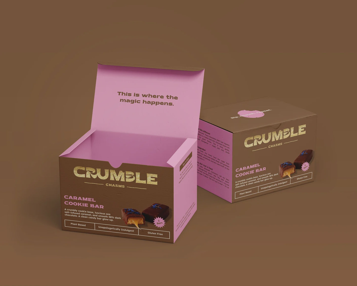 Crumble Charms Caramel Cookie Bar