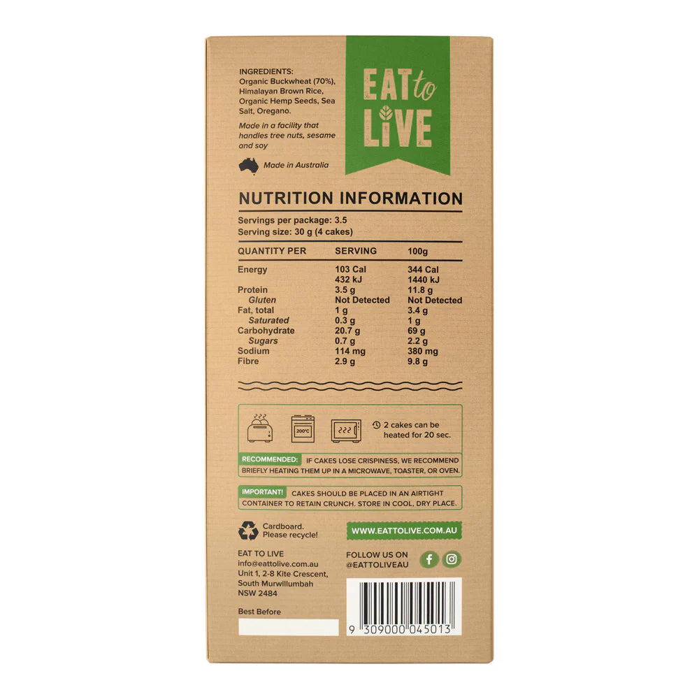 Eat To Live Buckwheat Cakes with Hemp