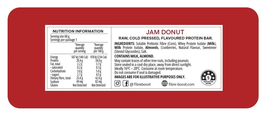 Fibre Boost Jam Donut Protein Bar